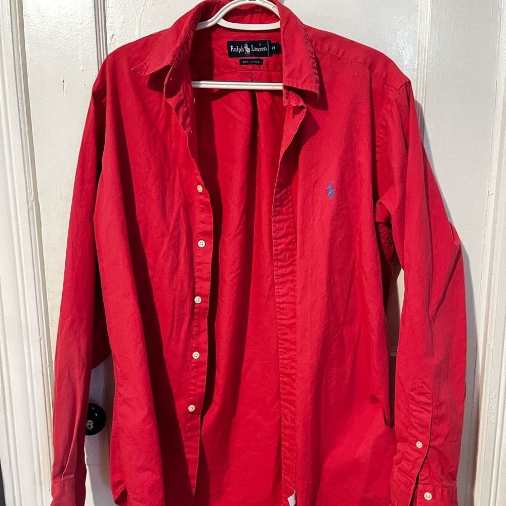 Hot pink polo button down